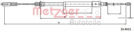 Трос ручного тормоза METZGER 104611