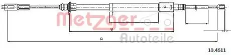 Трос ручного тормоза METZGER 104611