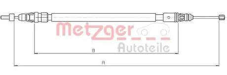 Трос ручного гальма METZGER 104663