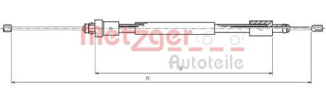 Трос ручного тормоза METZGER 104705