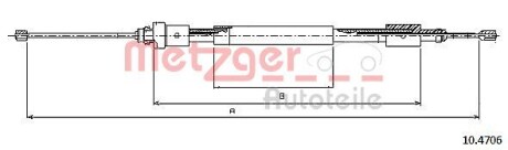 Трос ручного тормоза METZGER 104706