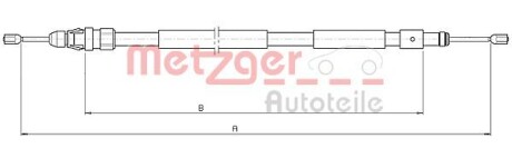 Трос ручного тормоза METZGER 104708