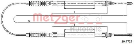 Трос ручного тормоза METZGER 104725