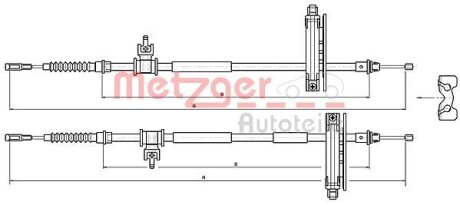 Трос ручного тормоза METZGER 105359