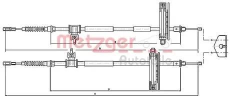 Трос ручного тормоза METZGER 105362