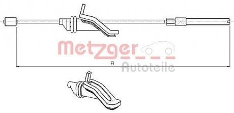 Трос ручного гальма METZGER 105369