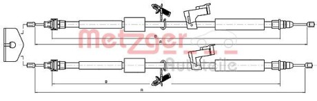 Трос ручного тормоза METZGER 105370