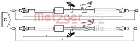 Трос ручного тормоза METZGER 105370