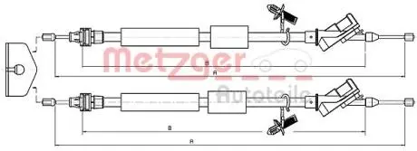 Трос ручного тормоза METZGER 105371