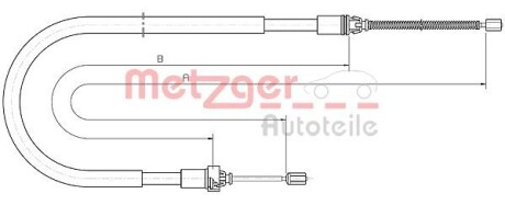 Трос ручного гальма METZGER 106033