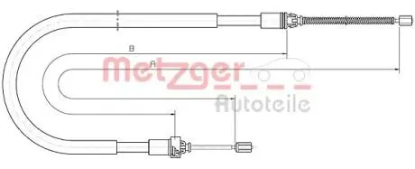 Трос ручного тормоза METZGER 106033