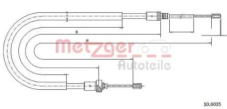 Трос ручного тормоза METZGER 106035