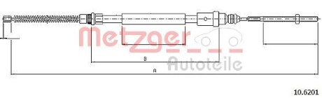 Трос ручного тормоза METZGER 106201