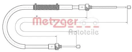Трос ручного тормоза METZGER 106895