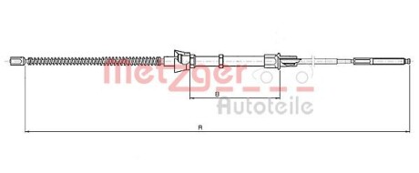 Трос ручного тормоза METZGER 107136