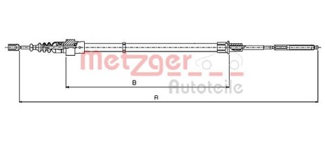 Трос ручного тормоза METZGER 107137