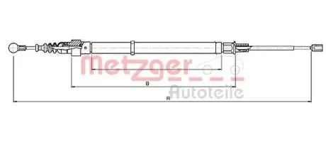 Трос ручного тормоза METZGER 107139