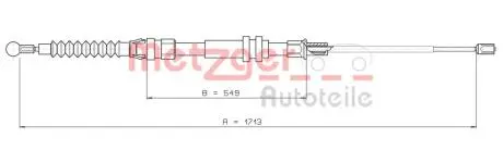 Трос ручника (задний) VW Caddy 04- (1713/549mm) METZGER 107432