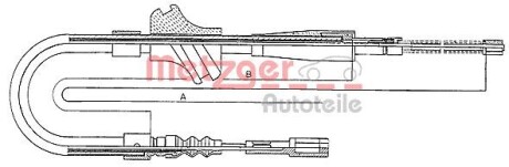 Трос ручного тормоза METZGER 107501