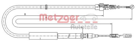 Трос ручного тормоза METZGER 107513