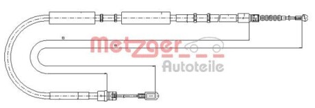 Трос ручного тормоза METZGER 107536