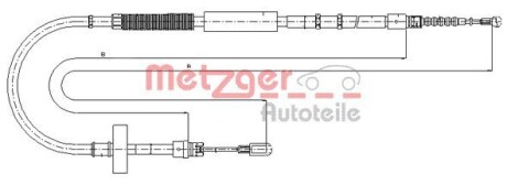 Трос ручного тормоза METZGER 107537