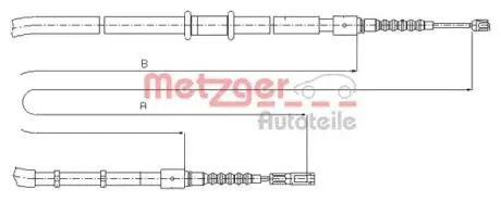 Трос ручного тормоза METZGER 107545
