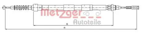 Трос ручного тормоза METZGER 10.7620