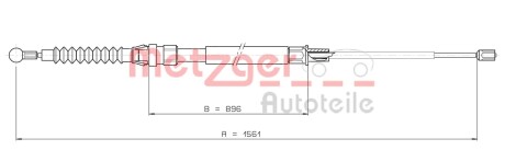 Трос ручного гальма METZGER 107627