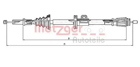 Трос ручного тормоза METZGER 108061