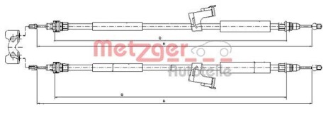 Трос ручного гальма METZGER 108225