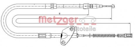 Трос ручного гальма METZGER 109872