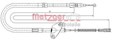 Трос ручного тормоза METZGER 109872 (фото 1)