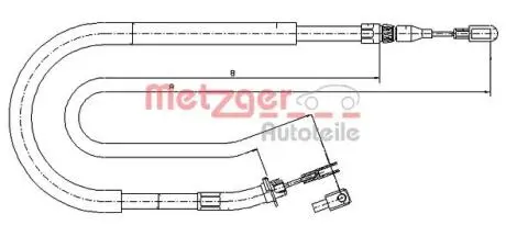 Трос ручного тормоза METZGER 109873