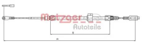 Трос ручного тормоза METZGER 109884