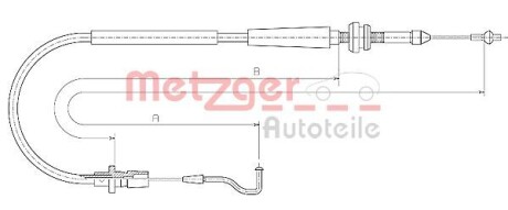 Тросик газа METZGER 110637