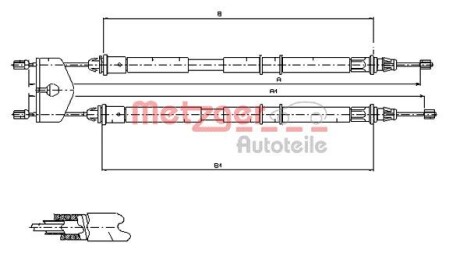 Трос ручного гальма METZGER 115453