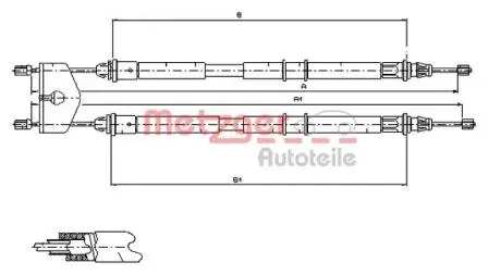 Трос ручного тормоза METZGER 115453