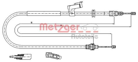 Трос ручного тормоза METZGER 115494