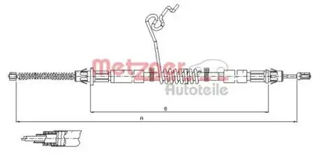 Трос ручного тормоза METZGER 115668