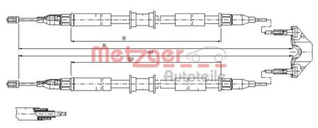 Трос ручного тормоза METZGER 115765