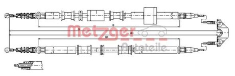 Трос ручного тормоза METZGER 115767