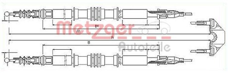 Трос ручного тормоза METZGER 115858