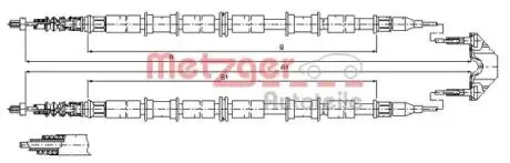 Трос ручного гальма METZGER 11.5863