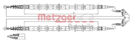 Трос ручного тормоза METZGER 115865