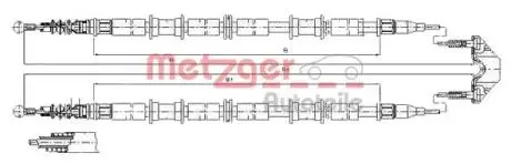 Трос ручного гальма METZGER 115865