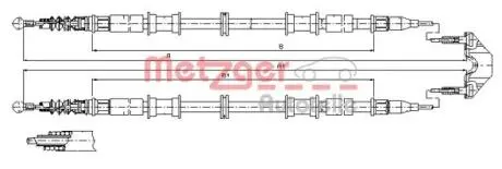 Трос ручного тормоза METZGER 115866