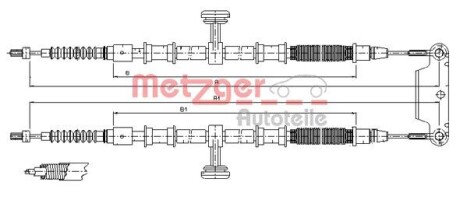 Трос ручного тормоза METZGER 115944