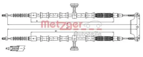 Трос ручного тормоза METZGER 115945