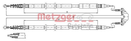 Трос ручного тормоза METZGER 115953